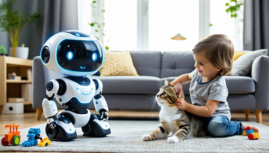 robots monitoring pets at home
