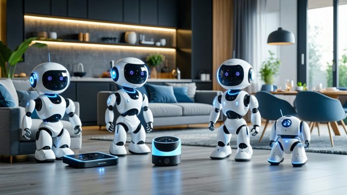 household robots working with smart homes
