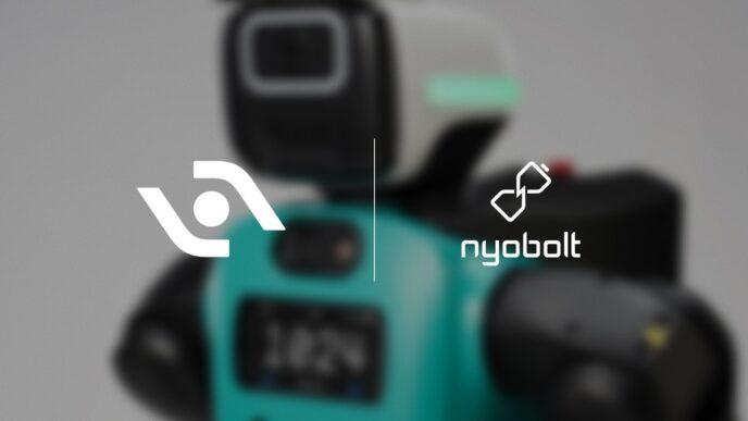 Agility Digit 5 humanoid robot with Nyobolt ultra-fast charging partnership still from the October 15, 2026 announcement