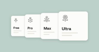 Anthropic's launch graphic showing four Claude plan cards labelled Free, Pro, Max and Ultra, each with a plant icon, on a sage green background