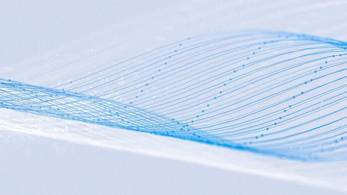 Soft abstract light-blue flowing lines on a textured white background, hero graphic from Meta's Muse Spark Open research blog