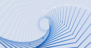 Soft abstract light-blue and white Muse Wonder research blog hero graphic from Meta